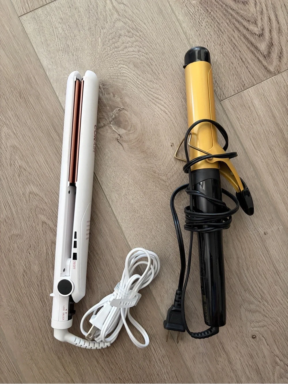 Conair Gold & White Hair Styling Set - Flat Iron and Curling Wand